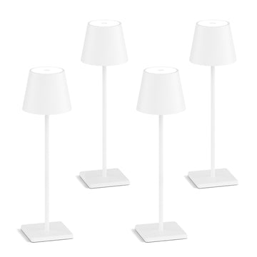 Cordless Table Lamp 5000mAh LED Rechargeable Lamp White, 4-Pack
