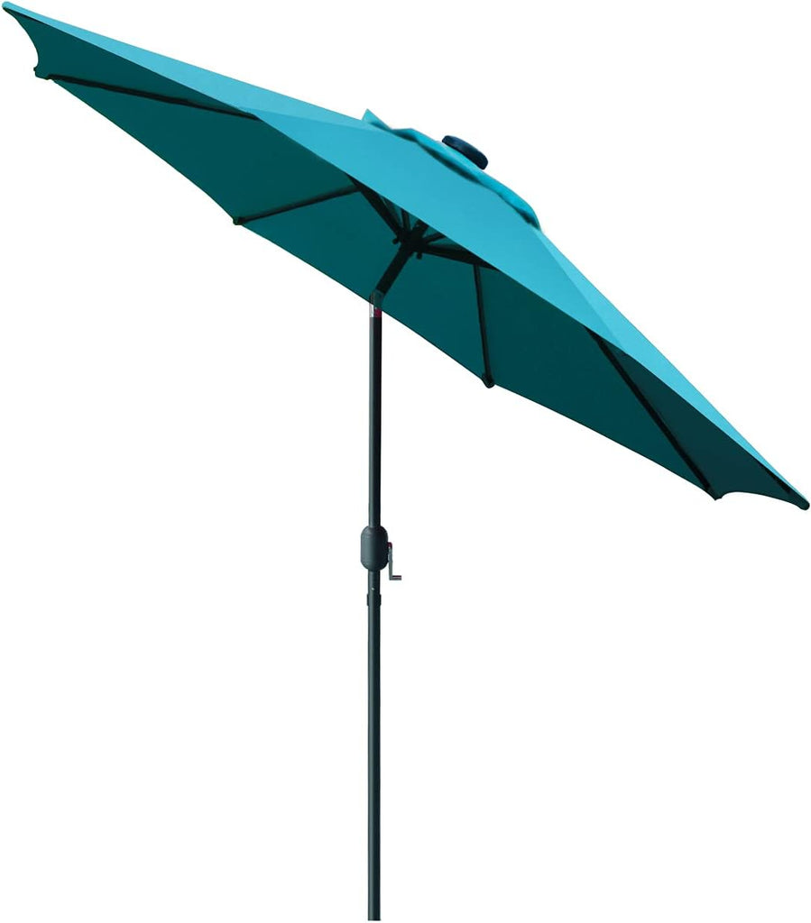 9' Patio Umbrella Outdoor Table Umbrella with 8 Sturdy Ribs (Teal Blue)