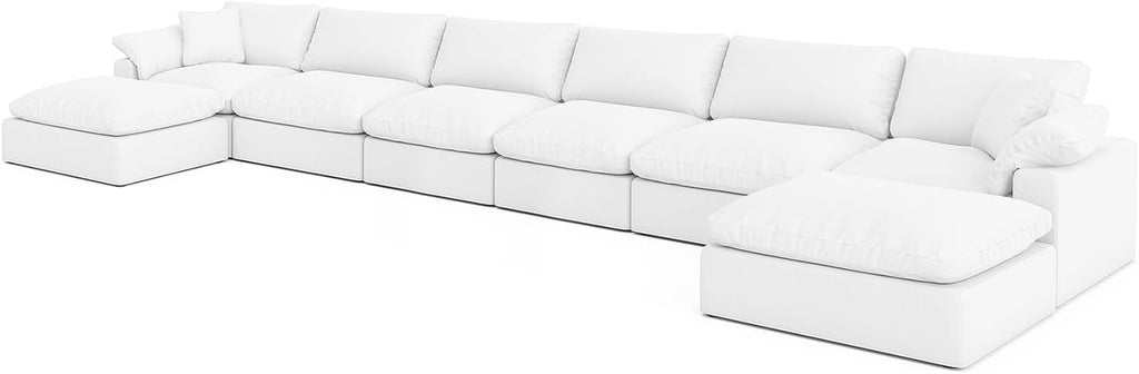 Cloud Modular Sectional Sofa, Oversized Down Feather Filled Sectional Sofa Comfy Upholstered Deep Seat Couches for Living Room, Convertible Spacious Sleeper Sofa Bed, Sofa Covers Washable&Replaceable A124-B0DXDSGJ5S