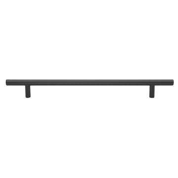 Matte Black Solid Handle Bar Pulls - 9" Center - 12" Long - Pack of 25