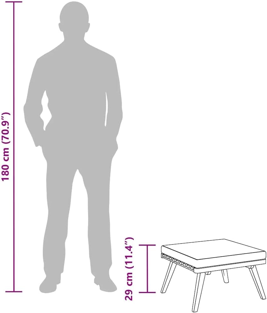 Patio Footstool, Coffee Table Outdoor Footstool, Modular Seat with Tea Table, Outdoor Furniture Set for Garden