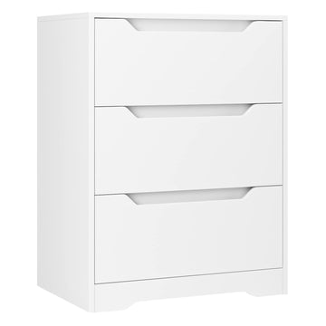 Modern 3 Drawers, Wood Chest of Drawers with Storage, White