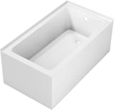 VTAP5430R22TS 54-Inch Acrylic 2-Wall Corner Alcove Tub with Right Hand Drain, White