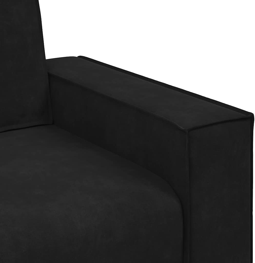 Black Velvet 2-Seater Sofa 55.1" with Wide Armrests, Upholstered Couch Office