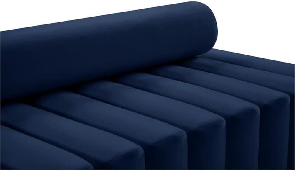 647Navy-L Melody Collection Modern | Contemporary Velvet Upholstered Loveseat with Deep Channel Tufting