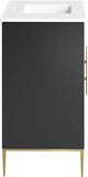 Awaken Bathroom Vanity Cabinet, 36", White Black
