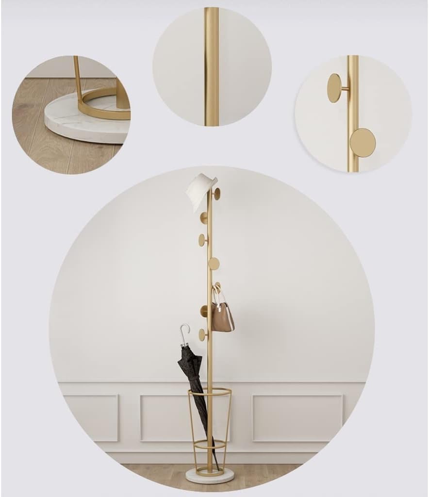 Tree Coat Rack Modern Creative Coat Rack Floor-to-Ceiling Marble Base Living Room Bedroom Living Room Corridor Porch