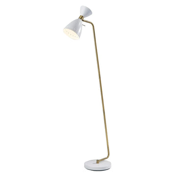 Oscar Floor Lamp 59 in, 40W, White w/Antique Brass, 1 Indoor Lighting