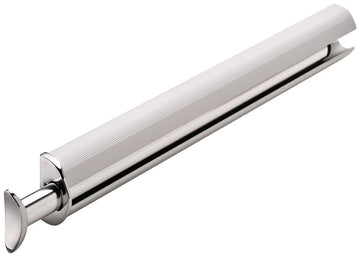 Premium 11 3/4 Inch Long Pullout Closet Wardrobe Valet Rod (Matte Aluminum with Chrome)