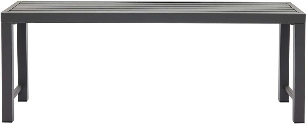 Outdoor Metal Backless Bench, 46" Patio Garden Bench for Outdoor, All Wheather Outdoor Bench for Garden, Backyard