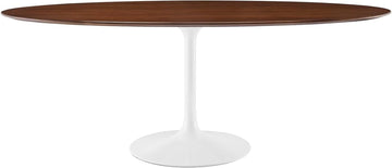 Inspired Saarinen Style Tulip Oval Pedestal Dining Table — Walnut, 78″ Oval
