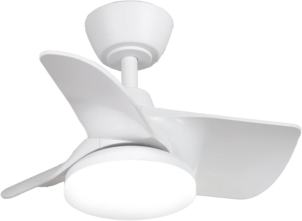 Kathy ireland HOME 22" Plumier Ceiling Fan, Indoor Small Room Fan with Downrod, Compact Modern Design, Matte White