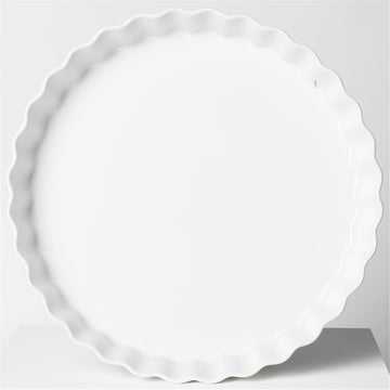 Ceramic Pie Pans 11 Inches, Quiche Pans (White, 11" x 1 Pieces)