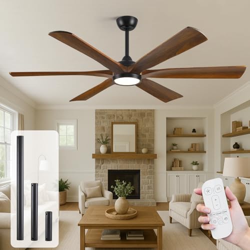 60" Ceiling Fan with LED Light and Remote - Gray