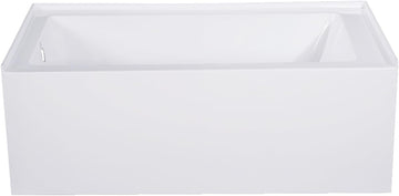 Aqua Eden VTAP543022L 54-Inch Acrylic Alcove Tub with Left Hand Drain, White
