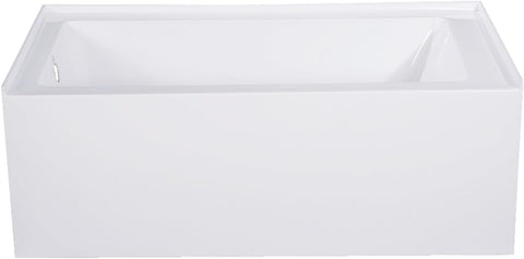 Aqua Eden VTAP543022L 54-Inch Acrylic Alcove Tub with Left Hand Drain, White