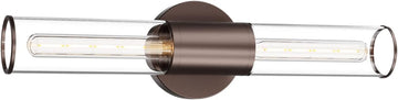 Bathroom Vanity Light Fixture, 2-Light Oil Rubbed Bronze Wall Sconce Lighting Fixture with Clear Glass, Indoor E26