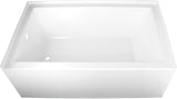 Aqua Eden VTAP603622L 60-Inch Acrylic Alcove Tub with Left Hand Drain, White