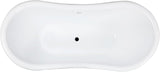 VTPDS602827 Aqua Eden 60" Acrylic Double Slipper Pedestal Tub, Glossy White