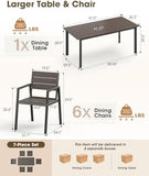 7-Piece Aluminum Outdoor Patio Furniture Set - Dining | Charcoal All-Weather Resistant for Patio, Garden & Porch