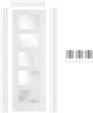 Prehung Interior Door, 32" x 80", 5-Lite Frosted Glass, Prehung Door, Right-Handed, White MDF with Door Jamb &
