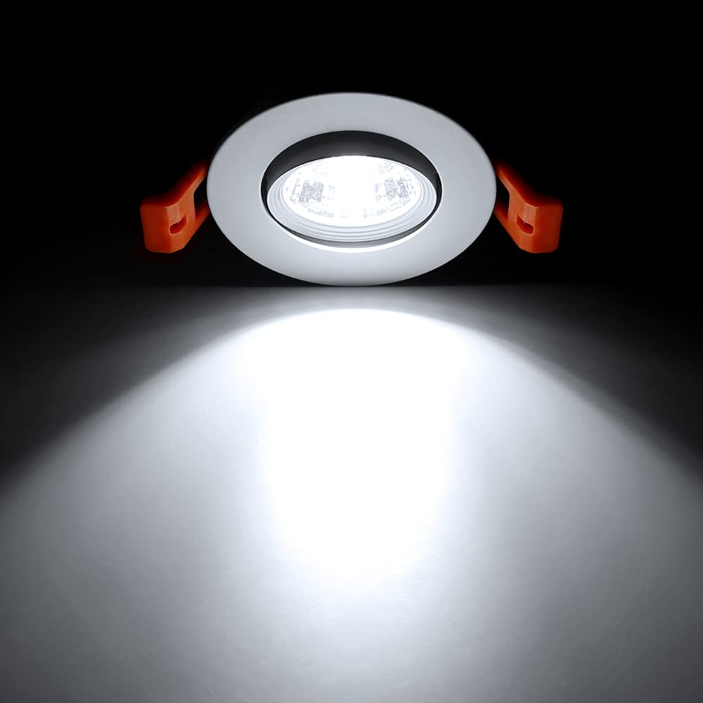 2Inch LED Recessed Ceiling Light, 3W Dimmable LED Downlight, 60 Beam Angle COB Recessed Lights with Driver, Daylight