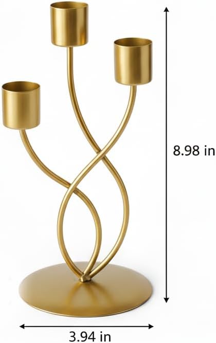 Candelabra Metal Candle Holders - 3 Arm Candlestick Holder for Theme Party Table Centerpiece Decoration Dining Room