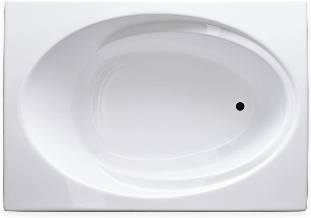 Tubs - SR6042 - Modern Acrylic Oval Rectangle Soaking Bathtub With Built-in Armrest - White Acrylic Fiberglass Drop