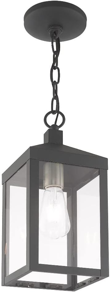 1 Light Brushed Nickel Outdoor Pendant Lantern