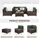 5-Piece Wicker Outdoor Patio Furniture Set | Brown for Backyard, Garden & Porch
