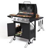 4-Burner Propane Gas Grill, 40,000 BTU Stainless Steel BBQ Grill for Backyard and Outdoor Cooking