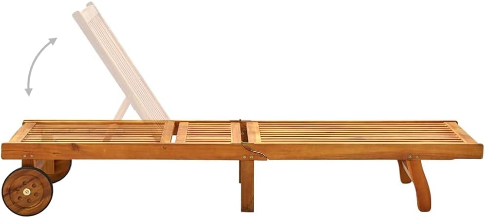 Patio Lounge Chair, Outdoor Chaise Lounge Chair with Adjustable Backrest, Sunlounger, Sunbed Poolside, Farmhouse