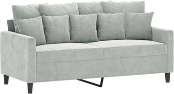 55.1 Inch Velvet 2-Seater Sofa Light Gray with Metal Frame, Small Loveseat , Modern Upholstered Couch with Thick