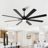 72" Ceiling Fan with LED Light and Remote - Black & Walnut