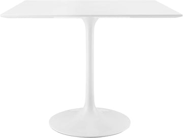 Inspired Saarinen Style Tulip Square Pedestal Dining Table — White, 36″ Square
