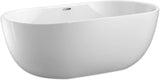 Tubs - Aiden II 69” - Modern Freestanding Soaking Bathtub, Two Person Soaking Free Standing Bathtub w/Chrome Drain
