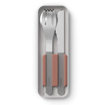 Cutlery Set MB Slim Box Moka for Lunch Box - 3 Pieces Fork Knife Spoon - Flatware Set Work Lunch Packing - Suitable