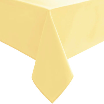 Light Yellow Square Tablecloth, 54 x 54 Inch, 1 Pack