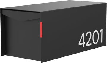 Mailbox | Modern Design Personalized Thompson Flat Top Post Mount Mail Box | 20.5” x 9.2” x 8.5” | Galvanized Steel