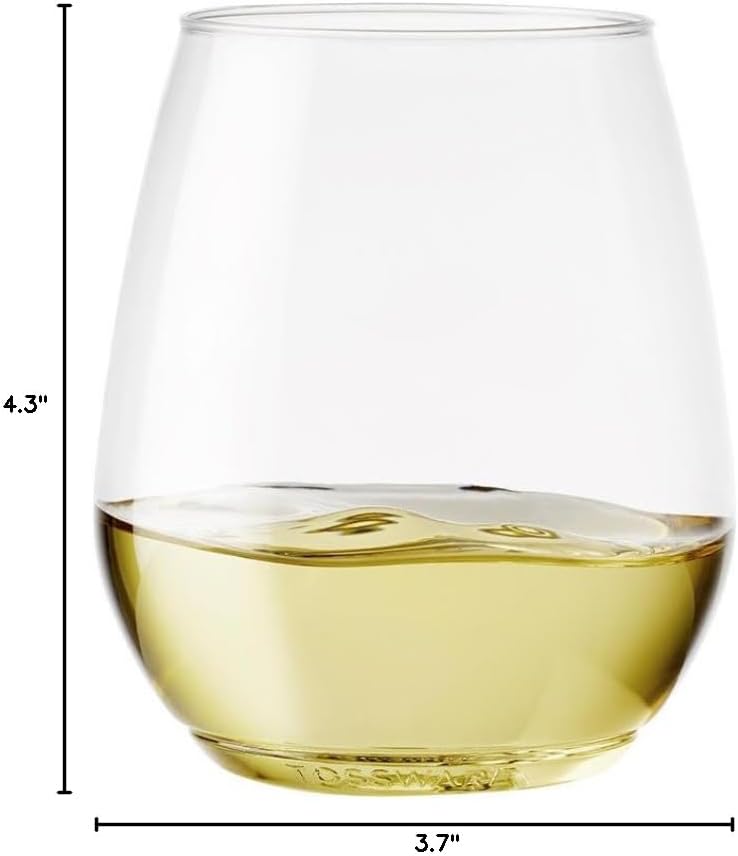 POP 18oz Vino XL SET OF 12, Premium Quality, Recyclable, Unbreakable & Plastic Wine Glasses, 12 Count (Pack of 1)