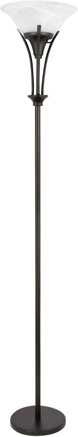 63361 Gatineau 71" Dark Bronze Floor Lamp with Alabaster Glass Shade