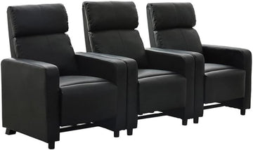 3-Piece Theater Seating (3R), Black