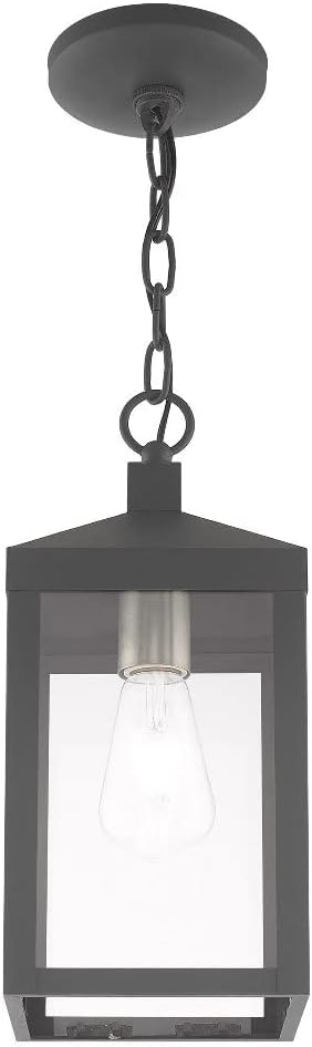 1 Light Brushed Nickel Outdoor Pendant Lantern