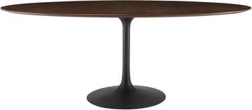 Inspired Saarinen Style Tulip Oval Pedestal Dining Table — Black Cherry Walnut, 78″ Oval