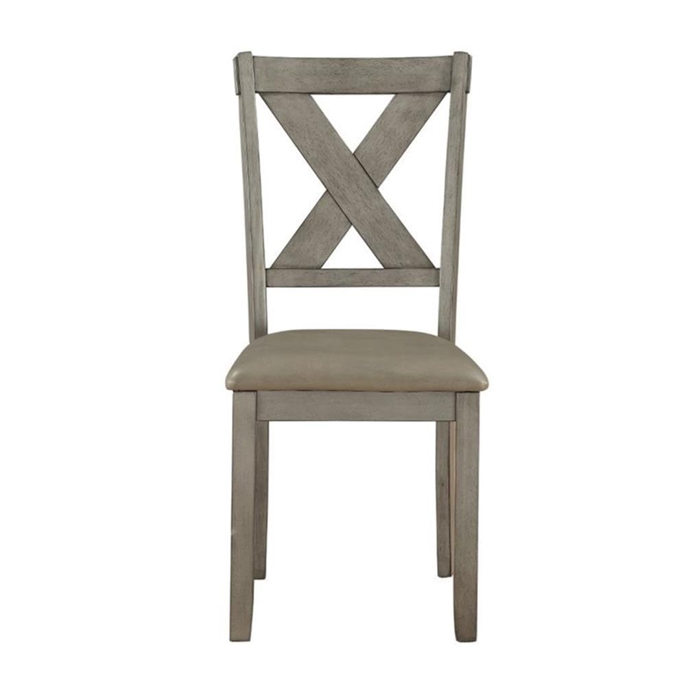 6-Piece Dining Set with Table with 4 Cross Back Chairs and Bench, Modern Wood Okume Veneer Dining Room Furniture with