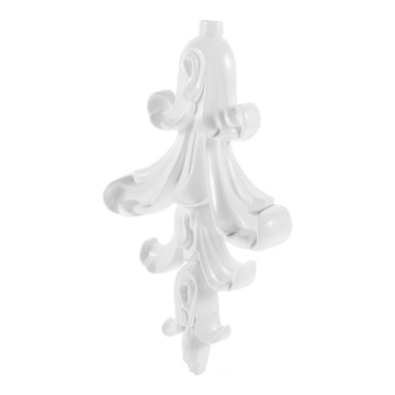 Resin Flower Onlay Wall Decor White Carved Accent