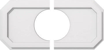 Emerald Architectural Grade PVC Contemporary, Two Piece Urethane Ceiling Medallions 22"W x 11"H x 7"