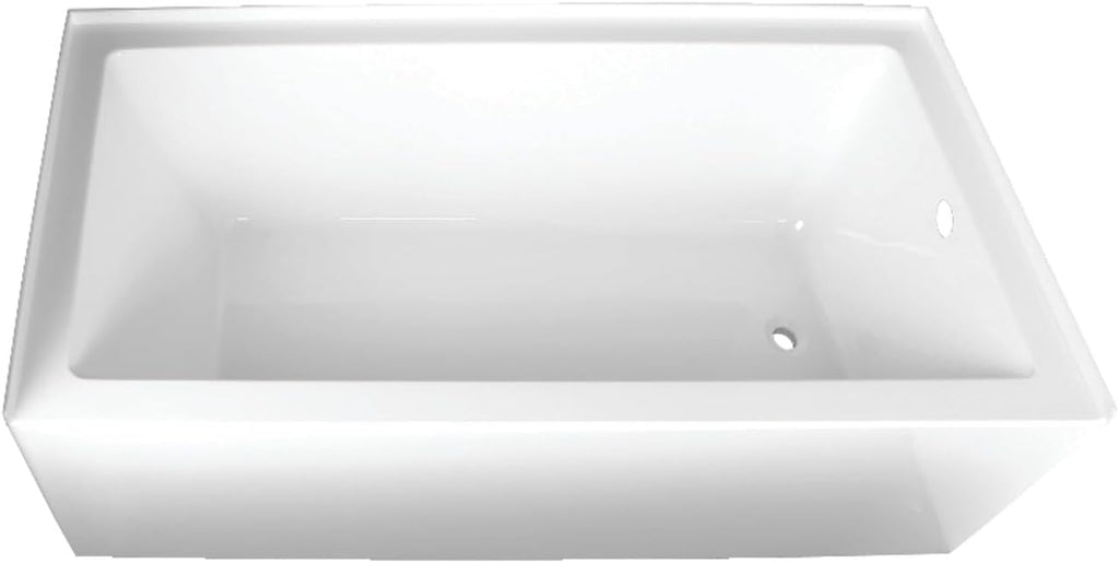 VTAP663222R 66-Inch Acrylic 3-Wall Alcove Tub with Right Hand Drain, White