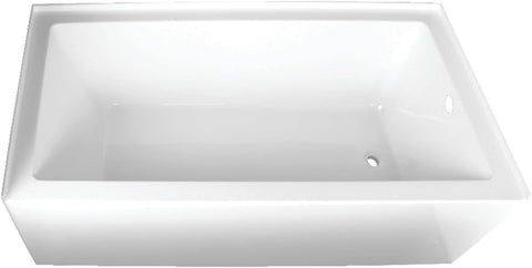 VTAP663222R 66-Inch Acrylic 3-Wall Alcove Tub with Right Hand Drain, White