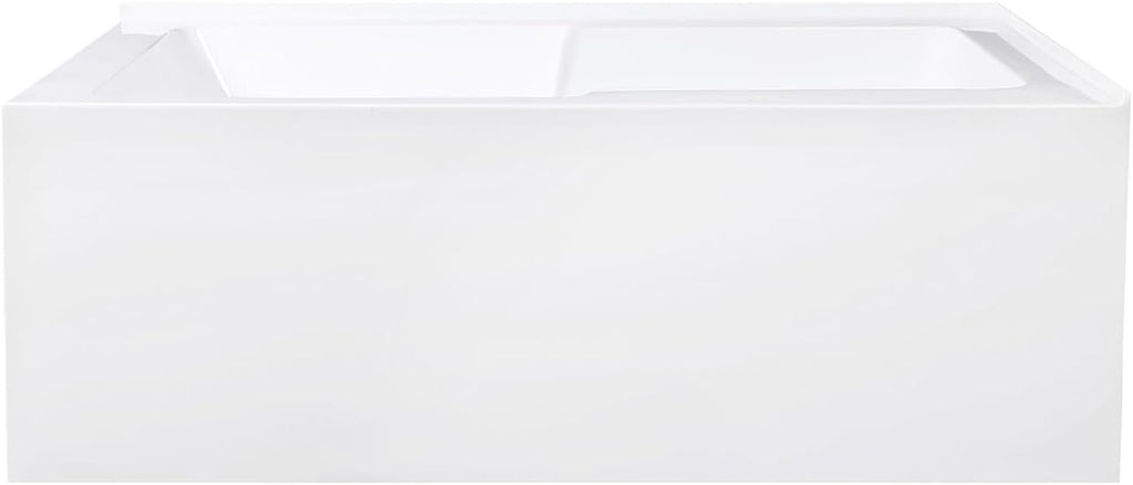 VTAM6032R22S 60-Inch Acrylic 2-Wall Corner Alcove Tub with Corner Apron, Right Hand Drain Hole, White